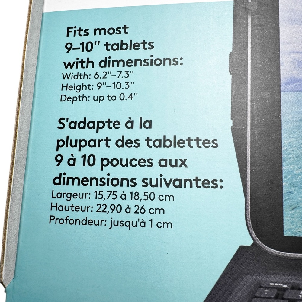 Logitech Universal Folio Tablet Keyboard Cover Case 9-10" IOS Android Windows - Picture 4 of 7
